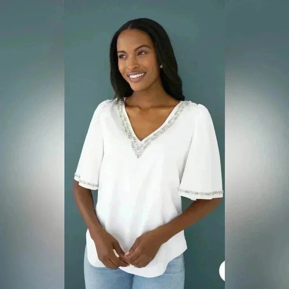 NWT Louise Lynette‎ The Natalie Blouse Large - Picture 1 of 6